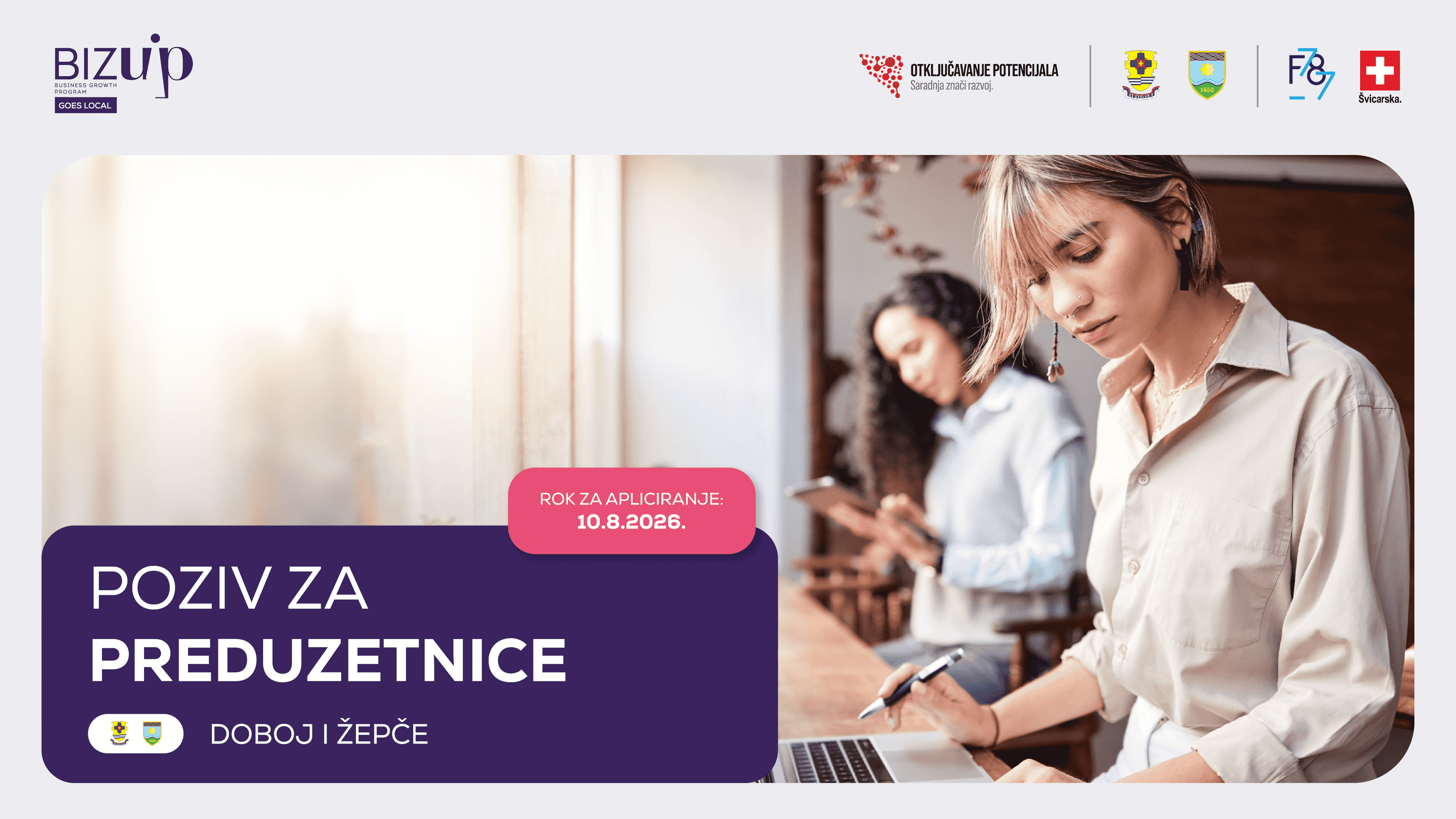 BizUP Goes Local: Otvoren poziv za učešće preduzetnica sa područja Žepča i Doboja