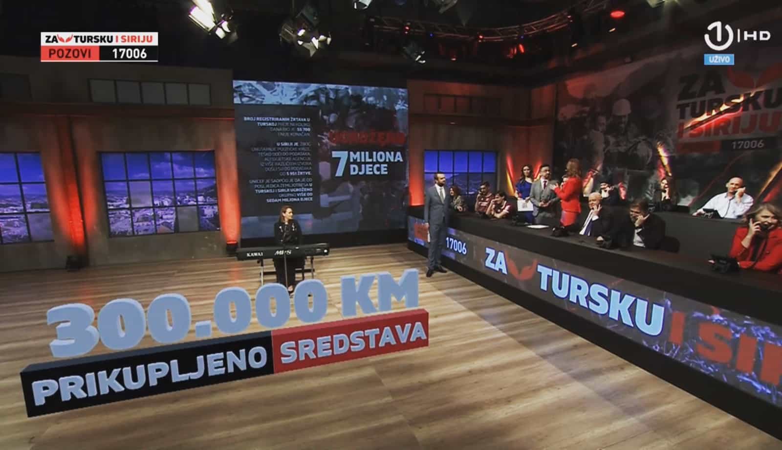 U Teletonu prikupljeno preko 300.000 KM za pomoć Turskoj i Siriji