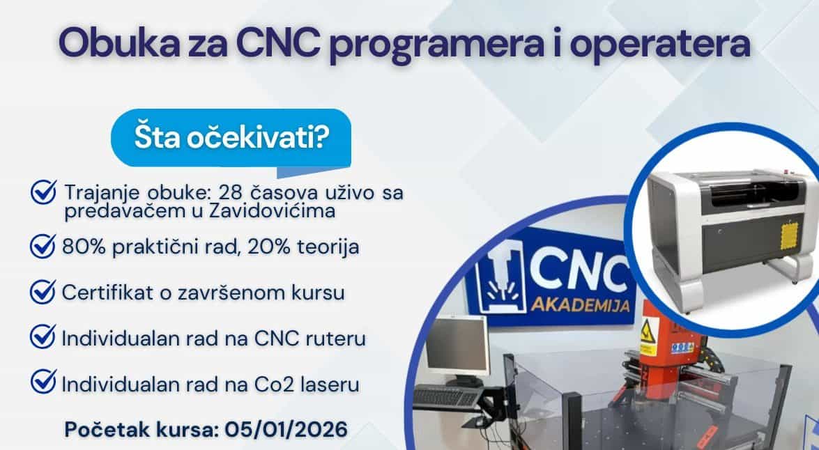 Otvorene prijave za novu obuka za CNC programera i operatera