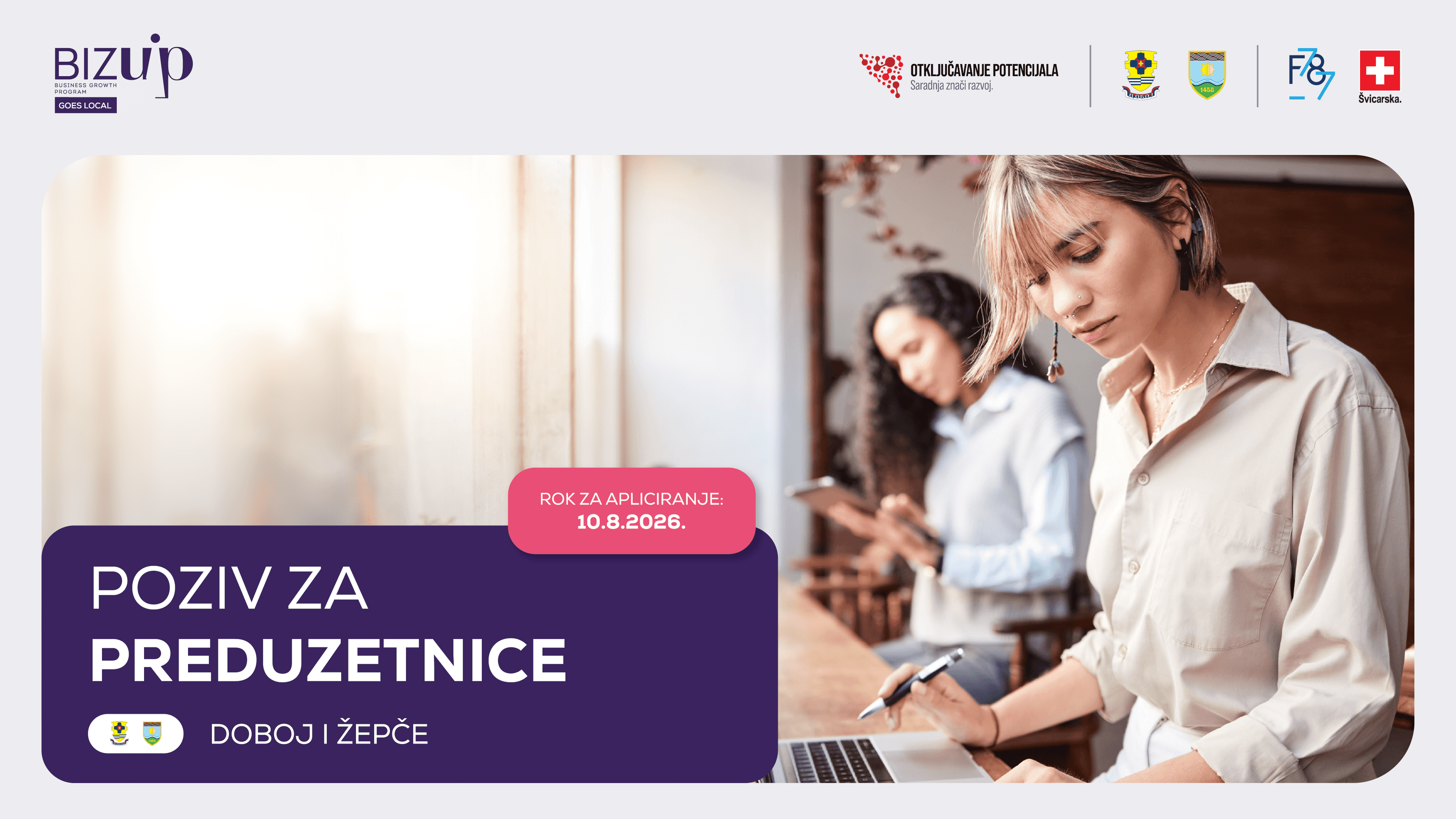 BizUP Goes Local: Otvoren poziv za učešće preduzetnica sa područja Žepča i Doboja
