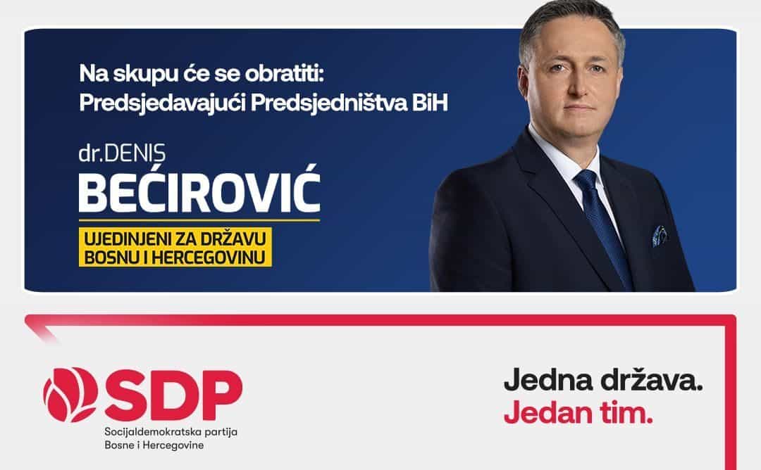 U subotu centralni predizborni skup SDP-a Zavidovići: Gost dr. Denis Bećirović