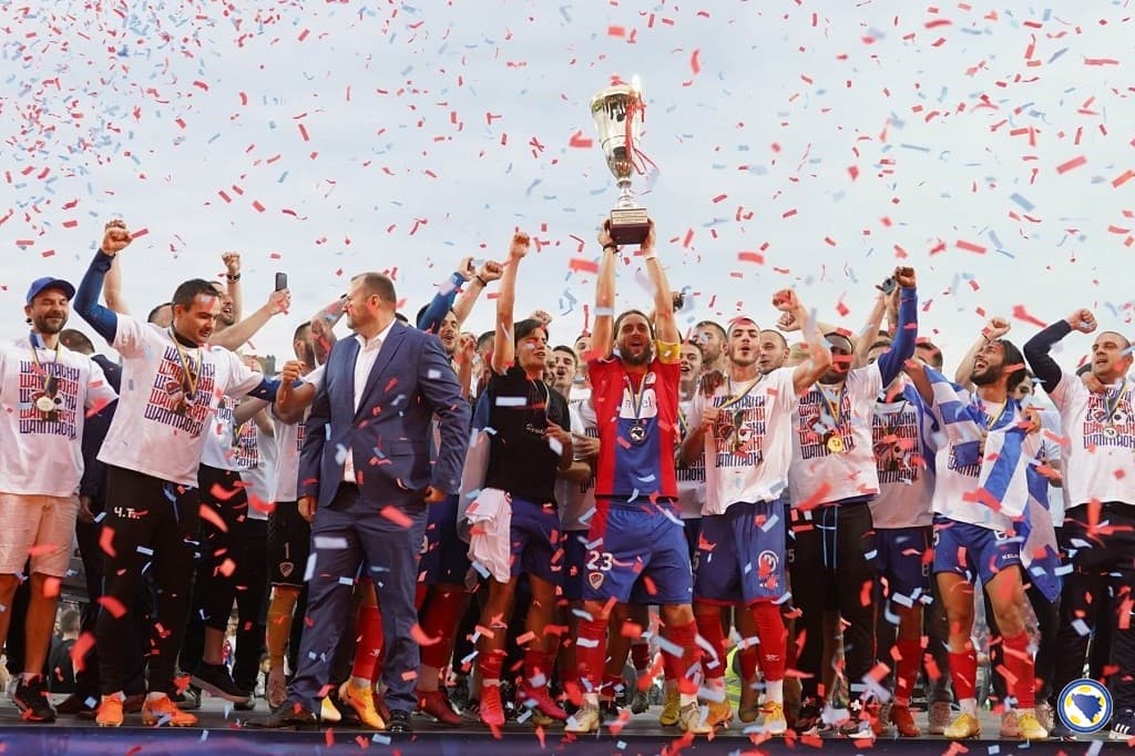 Borac sa svojim navijačima proslavio titulu prvaka Bosne i Hercegovine