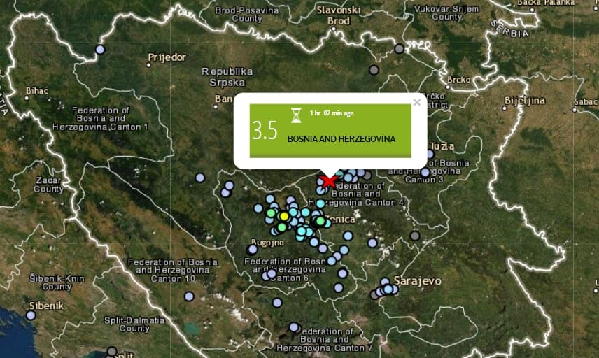 Detalji o današnjem zemljotresu kod Žepča