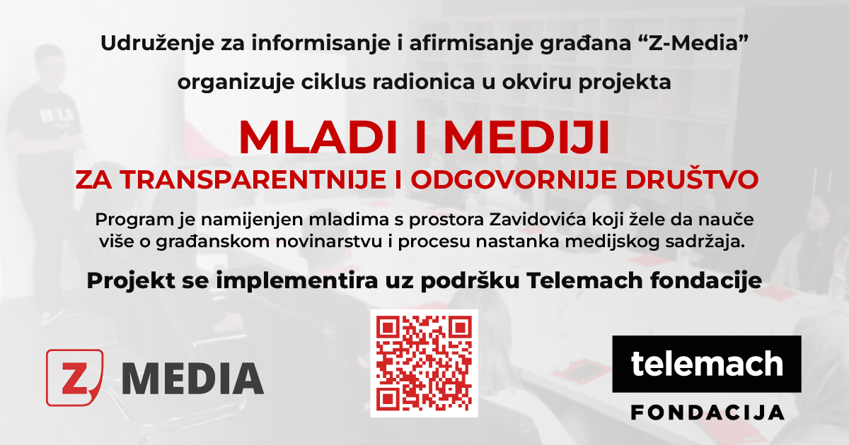 Poziv za prijave na radionice „Mladi i mediji za transparentnije i odgovornije društvo“