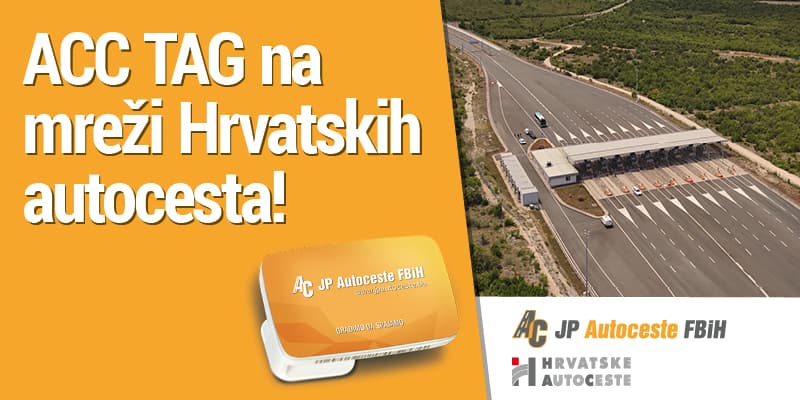 Od narednog mjeseca ACC TAG moguće koristiti na mreži Hrvatskih autocesta