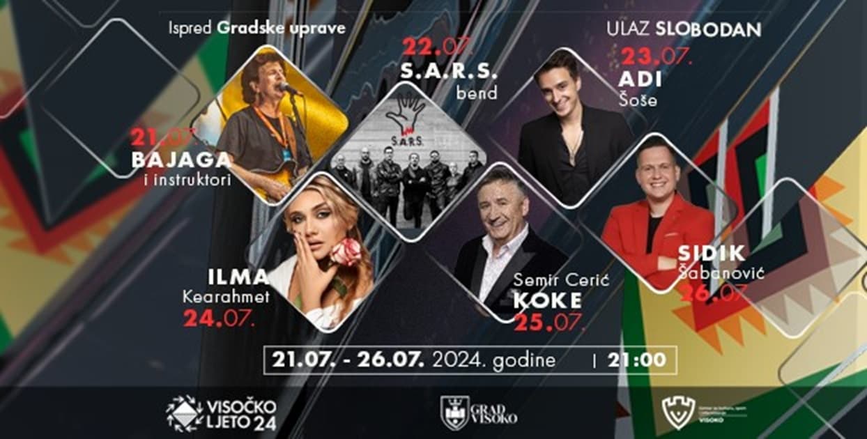 Visočko ljeto 2024: Brojne domaće i regionalne zvijezde gosti ovogodišnje manifestacije