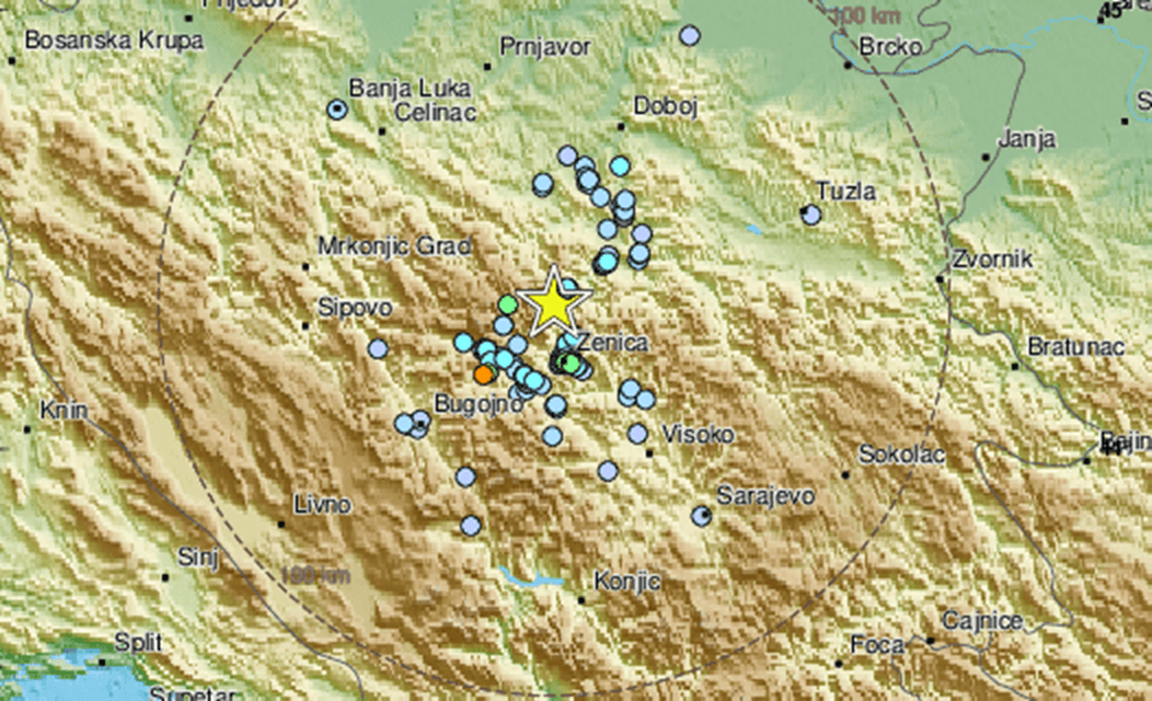 Zemljotres između Žepča i Zenice