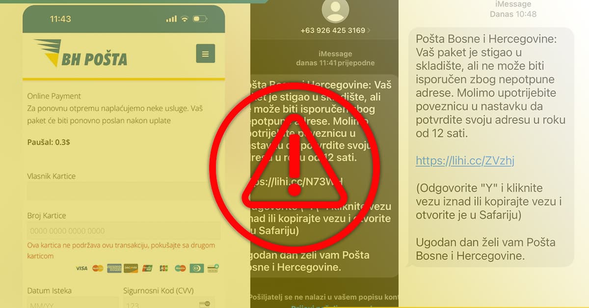 Sve češći pokušaju internet prevara: Ne vjerujte lažnim SMS porukama