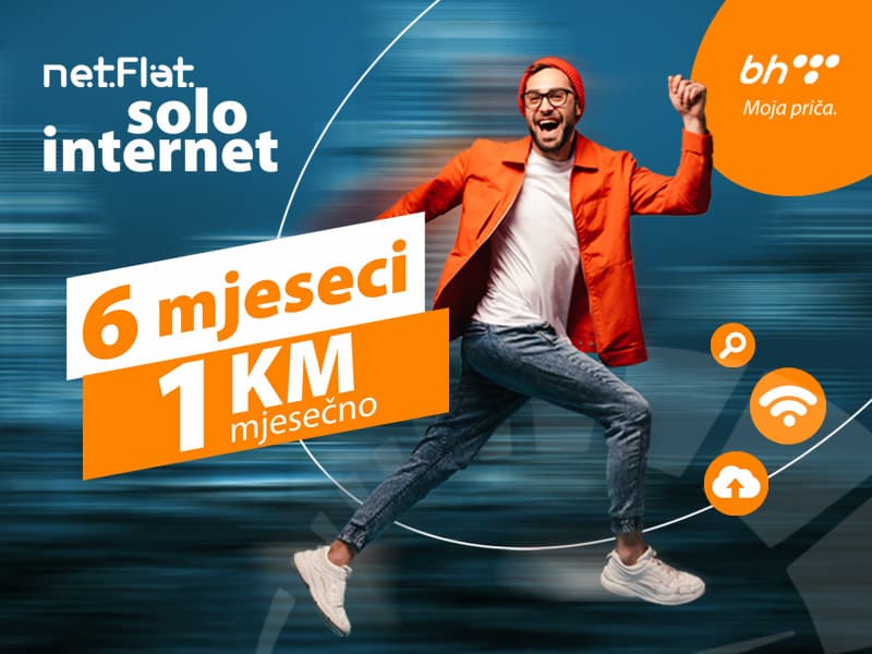 Produžena akcija netFlat solo internet – 6 mjeseci 1 KM mjesečno