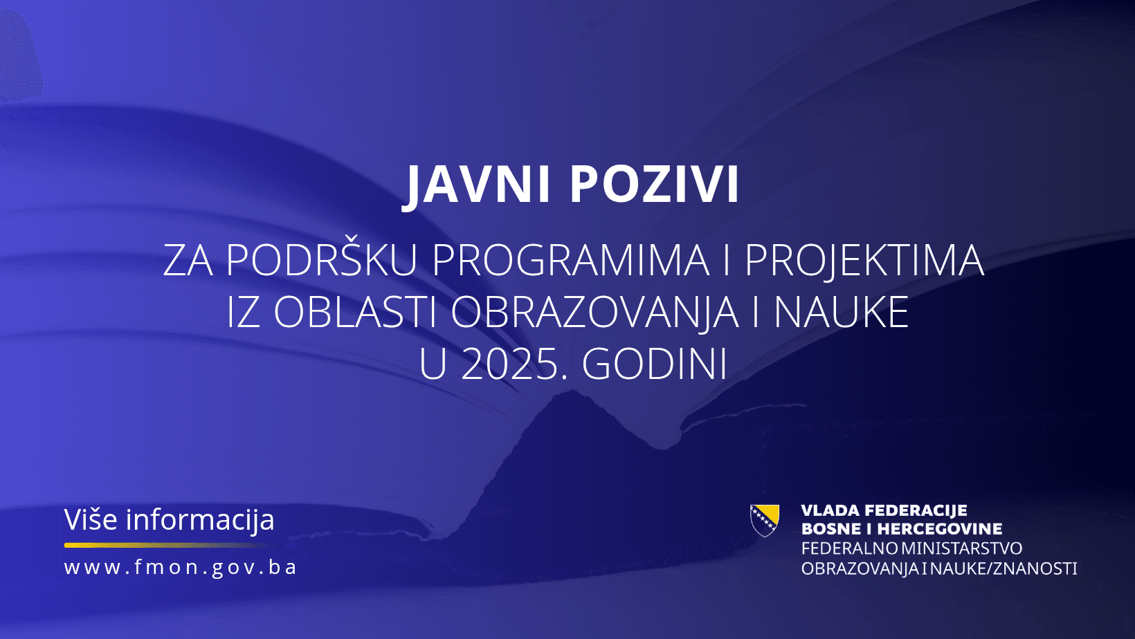 Federalno ministarstvo obrazovanja i nauke raspisalo javne pozive za projekte