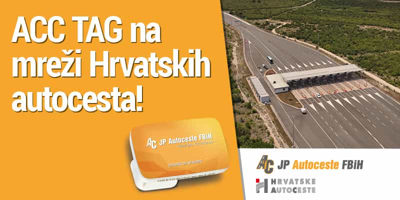 Od narednog mjeseca ACC TAG moguće koristiti na mreži Hrvatskih autocesta