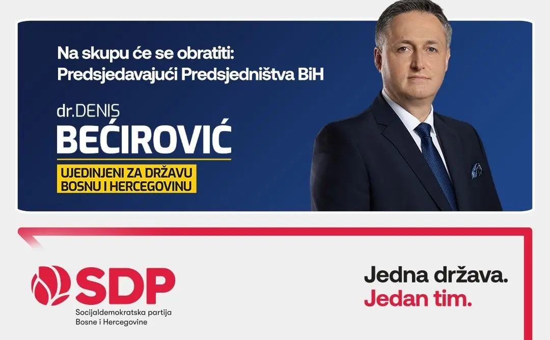 U subotu centralni predizborni skup SDP-a Zavidovići: Gost dr. Denis Bećirović